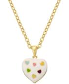 Lily Nily Children's 18k Gold Over Sterling Silver Necklace, Enamel Heart Pendant