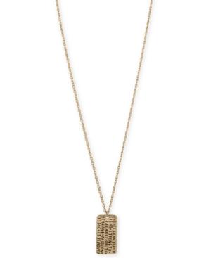 Rachel Rachel Roy Gold-tone Etched Inspiration Dog Tag Pendant Necklace