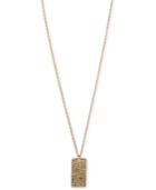 Rachel Rachel Roy Gold-tone Etched Inspiration Dog Tag Pendant Necklace