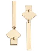 Inc International Concepts Gold-tone Geometric Mismatch Linear Drop Earrings, Created For Macy's