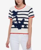 Tommy Hilfiger Cotton Embroidered Short-sleeve Sweater, Only At Macy's