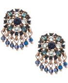 Marchesa Gold-tone Crystal & Shaky Bead Button Earrings