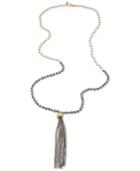Carolee Gold-tone Glass Bead Tassel Necklace