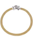 Diamond Horseshoe Clasp Mesh Necklace (5/8 Ct. T.w.) In 14k Gold-plated Sterling Silver