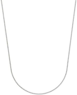 Beaded Link Chain Necklace (3/4mm) In 14k White Gold