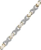 Victoria Townsend 18k Gold Over Sterling Silver Bracelet, Opal (2 Ct. T.w.) And Diamond Accent Bracelet