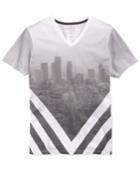Guess Men's Chevron City Graphic-print V-neck T-shirt