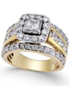Diamond Halo Engagement Ring (3 Ct. T.w.) In 14k Gold