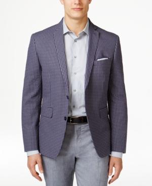 Bar Iii Men's Blue Gingham Slim-fit Sport Coat, Only At Macy's