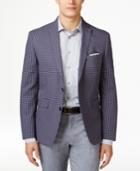 Bar Iii Men's Blue Gingham Slim-fit Sport Coat, Only At Macy's