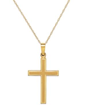 Traditional Cross Pendant Necklace In 14k Gold