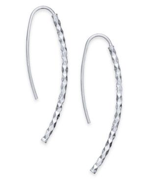 Giani Bernini Textured Threader Earrings In Sterling Silver, Created For Macy's