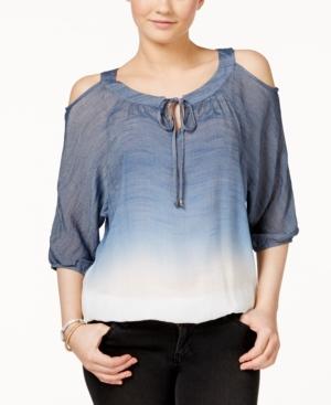 Bcx Juniors' Cold-shoulder Ombre Blouse