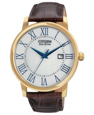 Citizen Watch, Men's Eco-drive Brown Leather Strap 40mm Bm6752-02a