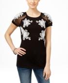 Inc International Concepts Short-sleeve Embroidered Blouse, Only At Macy's