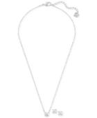 Swarovski Silver-tone Crystal Pendant And Studs