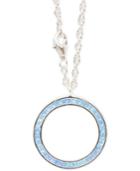 Apatite Channel-set Circle Pendant Necklace (1-1/5 Ct. T.w.) In Sterling Silver
