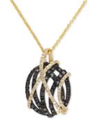 Effy Black And White Diamond Pendant Necklace (9/10 Ct. T.w.) In 14k Gold