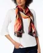 Calvin Klein Diagonal Brush Silk Chiffon Scarf