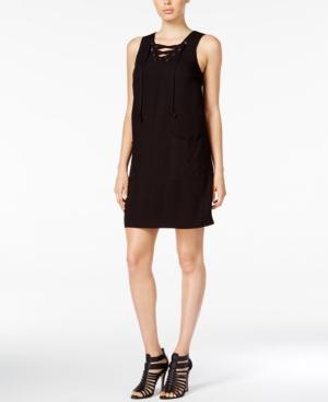 Kensie Lace-up Shift Dress
