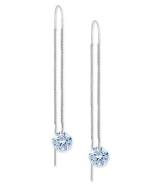 Thalia Sodi Silver-tone Crystal Pull-through Linear Earrings, Only At Macy's