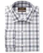 Tasso Elba Men's Classic-fit Non-iron Gray Mega Gingham Dress Shirt, Created For Macy's