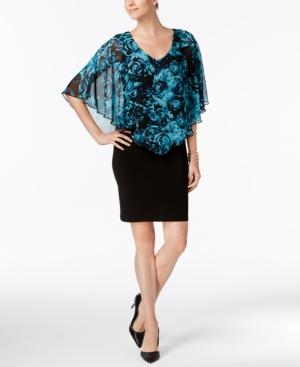 Connected Chiffon Capelet Sheath Dress