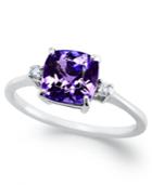 14k White Gold Ring, Tanzanite (1-5/8 Ct. T.w.) And Diamond Accent Cushion Ring