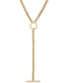Lucky Brand Gold-tone Circle & Bar 23 Lariat Necklace