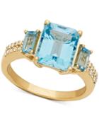 Blue Topaz (4-1/2 Ct. T.w.) & Diamond (1/10 Ct. T.w.) Ring In 10k Gold