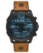 Diesel On Men's Full Guard Brown Leather Strap Smart Watch 48mm, First At Macy's