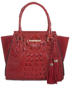Brahmin Mini Priscilla Lausanne Embossed Leather Satchel