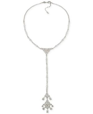 Carolee Silver-tone Crystal Pendant Y Necklace