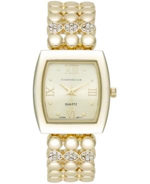 Charter Club Gold-tone Stainless Steel Stretch Bracelet Watch 25mm, Only At Macy's
