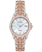 Citizen Women's Eco-drive Crystal Accent Rose Gold-tone Stainless Steel Bracelet Watch 28mm Ew1228-53d