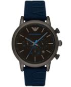 Emporio Armani Men's Chronograph Blue Silicone Strap Watch 46mm Ar11023
