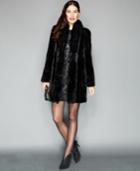 The Fur Vault Fox-trimmed Mink Coat