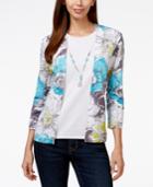 Alfred Dunner Petite Layered-look Necklace Top, Only At Macy's
