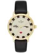 Kate Spade New York Women's Metro Black Leather Strap Watch 34mm Ksw1052