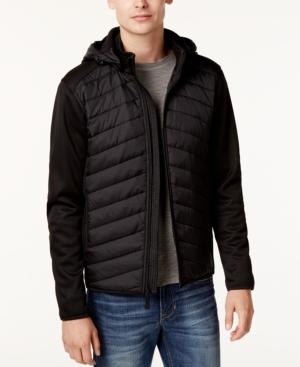 Point Zero Removable Hooded Mixed Media Coat