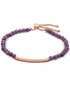 Giani Bernini Cubic Zirconia And Amethyst Semi-precious (15-1/4 Ct. T.w.) Slider Bracelet In 18k Rose Gold-plated Sterling Silver, Only At Macy's