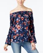 William Rast Annie Printed Off-the-shoulder Top