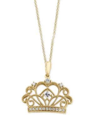 Effy Diamond Crown Pendant Necklace (1/8 Ct. T.w.) In 14k Gold