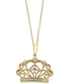 Effy Diamond Crown Pendant Necklace (1/8 Ct. T.w.) In 14k Gold
