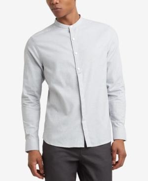 Kenneth Cole Reaction Men's Textured Micro-check Band-collar Shirt