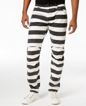 G-star Raw Men's Elwood X25 Prison Stripe Print Jeans