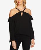 Cece Cold-shoulder Flounce Top