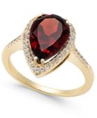 Garnet (4-3/4 Ct. T.w.) And Diamond (1/4 Ct. T.w.) Ring In 14k Gold