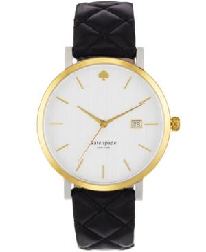 Kate Spade New York Watch, Women's Metro Black Quilted Leather Strap 38mm 1yru0125