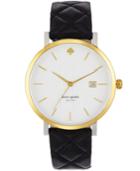 Kate Spade New York Watch, Women's Metro Black Quilted Leather Strap 38mm 1yru0125